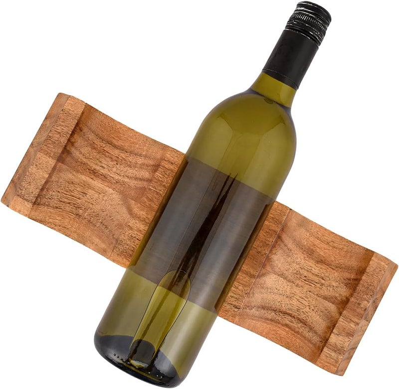 EDHAS Tabletop Wine Racks Acacia Wood Countertop Cabinet Wine Holder Wine Storage Shelf for Kitchen Bar, Pantry, Wine Cellar, Basement (12" X 4" X 1") - Image 4